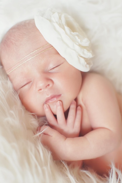 cute newborn closeup