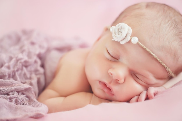 cute newborn closeup