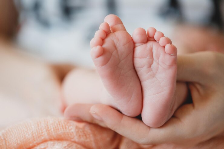 Free Photo cute newborn closeup
