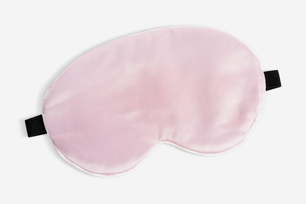 Милая розовая маска для сна с черным ремешком