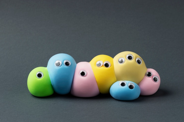 Free Photo cute play dough monster with eyes
