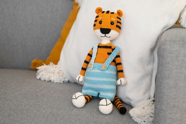 Free photo cute plush toy made from crochet