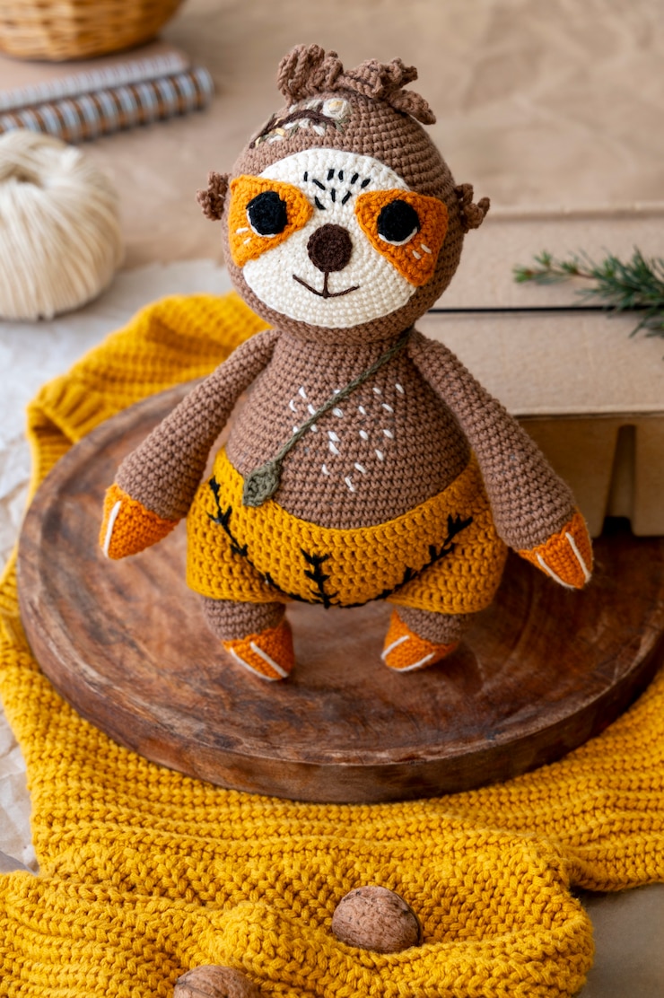 Free Photo cute plush toy made from crochet