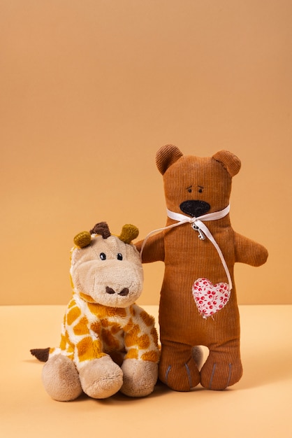 Free photo cute plush toys arrangement