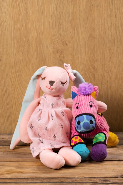 Free photo cute plush toys arrangement