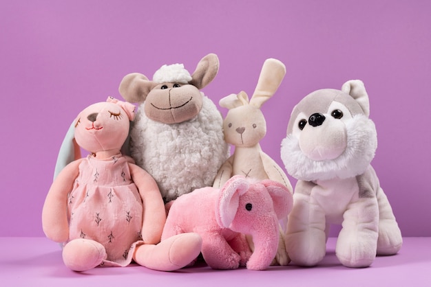 Free photo cute plush toys arrangement