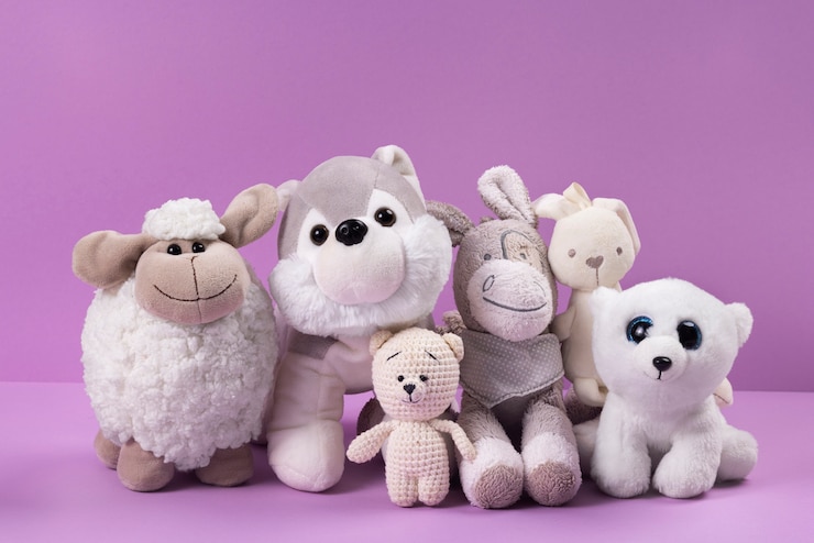 Free Photo cute plush toys arrangement