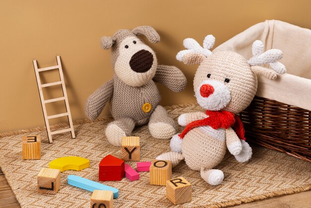cute plush toys arrangement