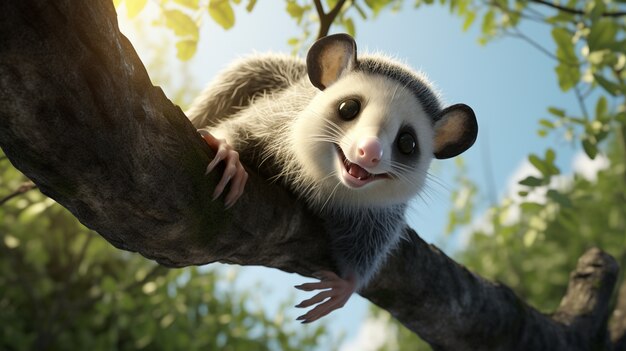 Cute possum in nature