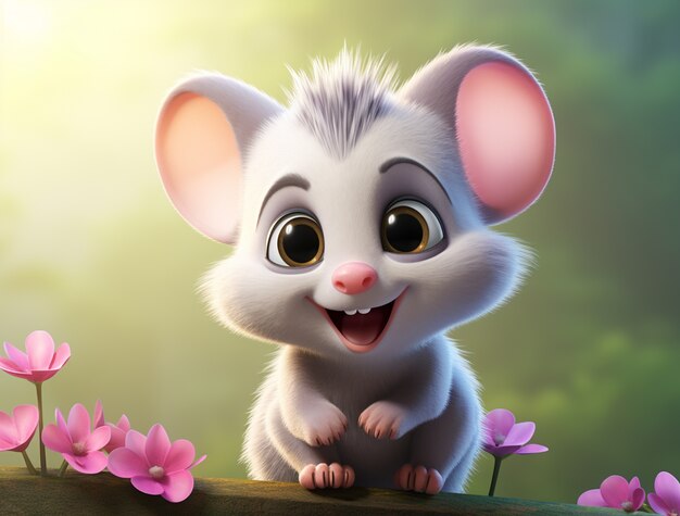 Cute possum outdoors