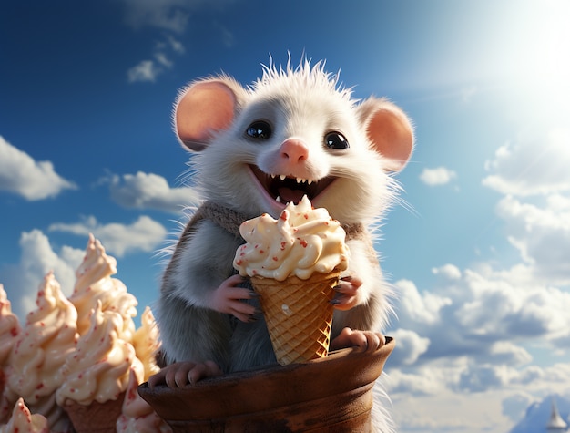 Free photo cute possum outdoors