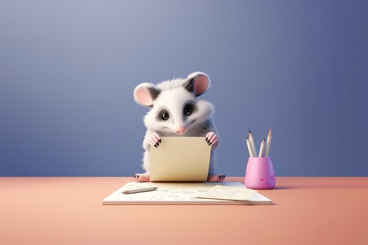 Free Photo cute possum in studio