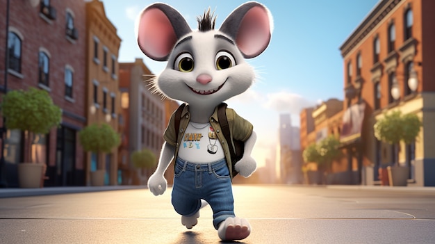 Cute possum wearing clothes