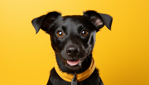 Cute puppy sitting looking at camera playful and obedient generated by artificial intelligence