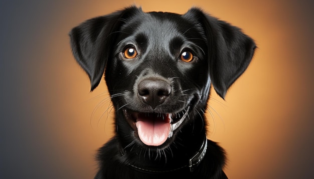 Cute puppy sitting looking at camera purebred and playful generated by artificial intelligence