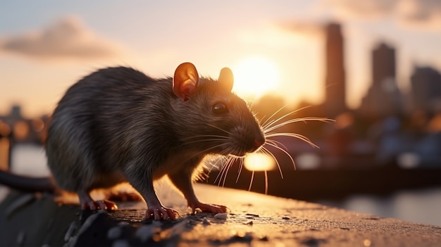 Foto gratuita ratto carino in città