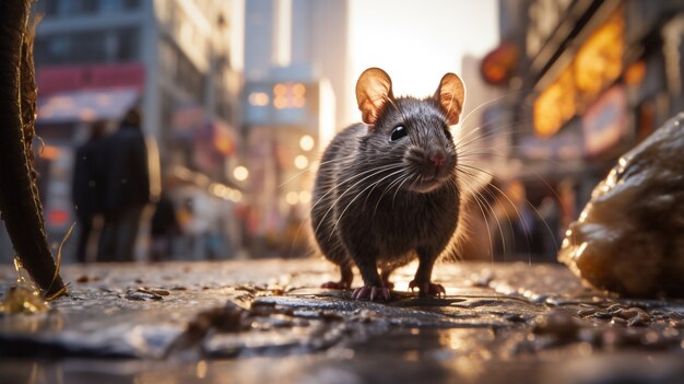 Cute rat in the city