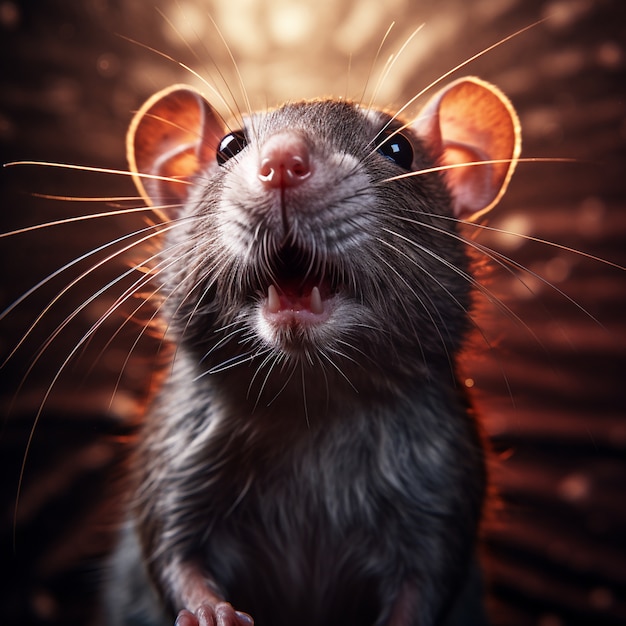 Free photo cute rat living indoors