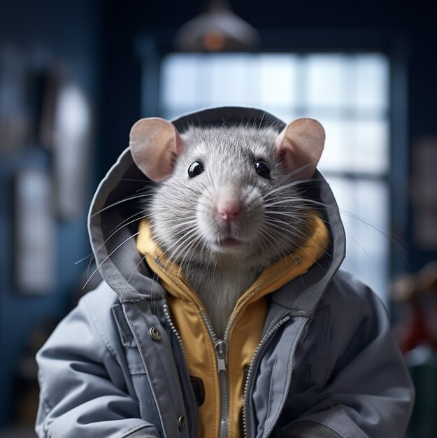 실내에 사는 귀여운 쥐