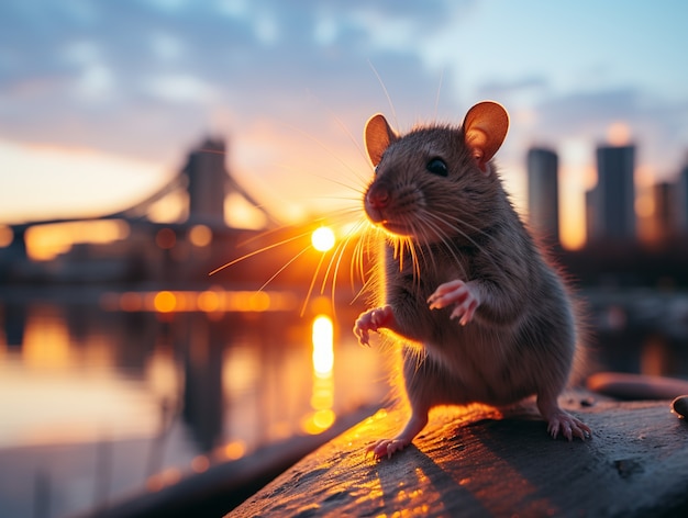 Cute rat living outdoors