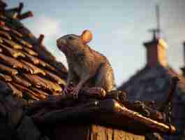 Free photo cute rat living outdoors