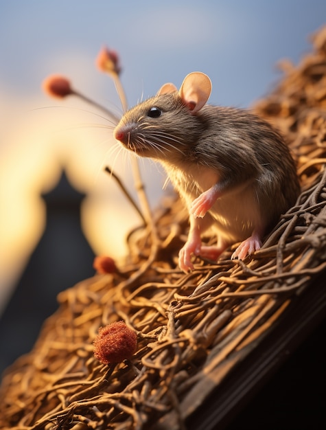 Free photo cute rat living outdoors