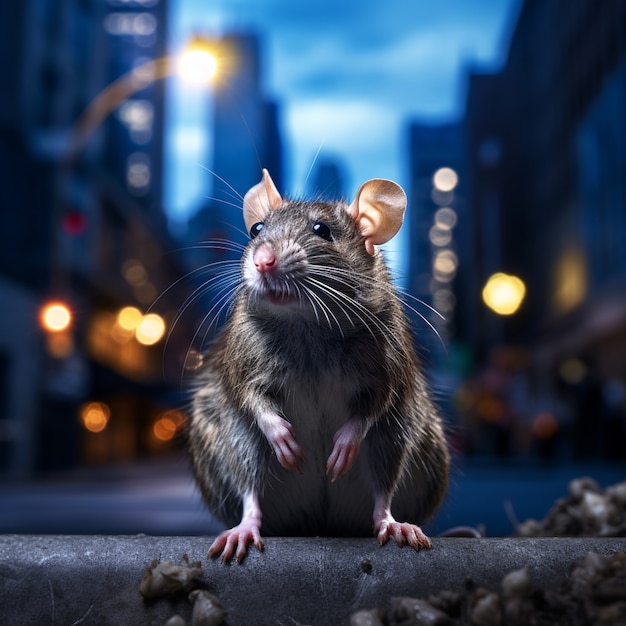 Free photo cute rat living outdoors