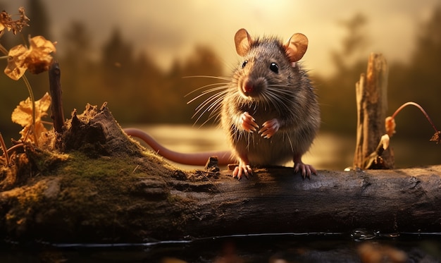 Free photo cute rat living outdoors