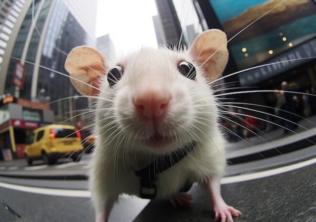 Cute rat living outdoors