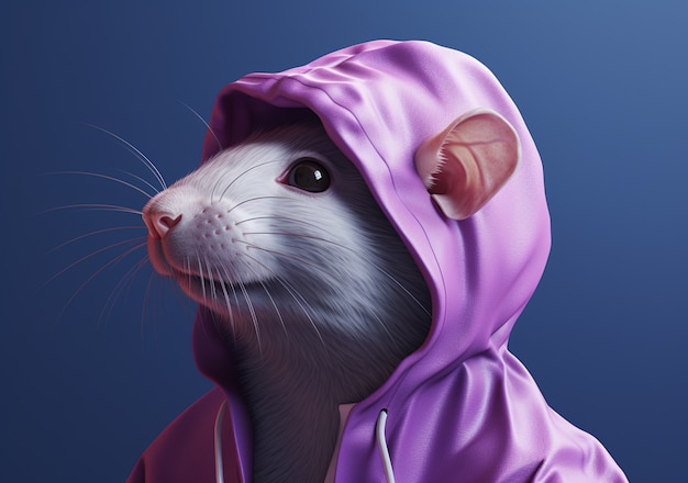 Бесплатное фото Милая крыса позирует в студии