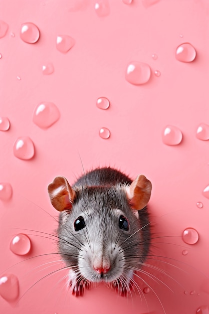 무료 사진 스튜디오에서 포즈를 취하는 귀여운 쥐