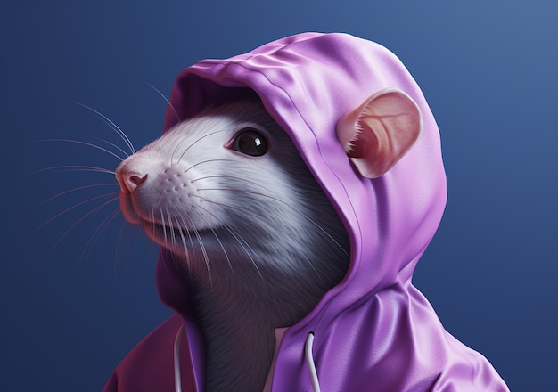 Free photo cute rat posing in studio