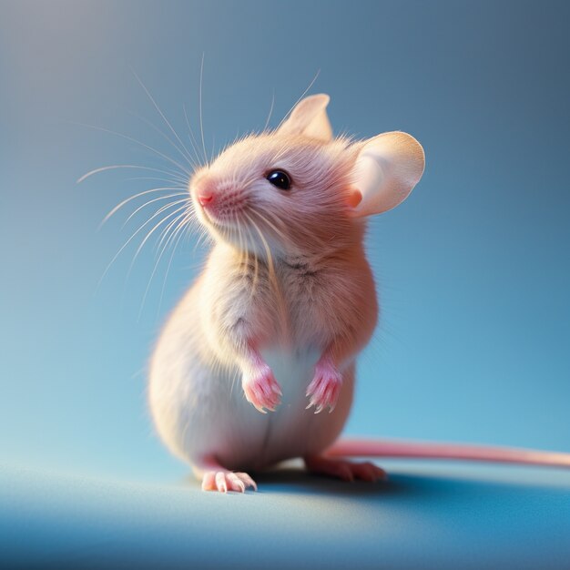스튜디오에서 포즈를 취하는 귀여운 쥐