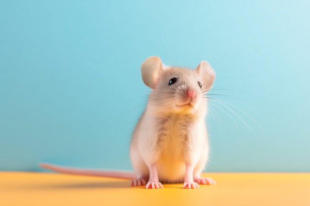 Free photo cute rat posing in studio