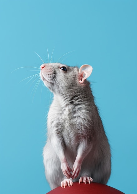 Cute rat posing in studio