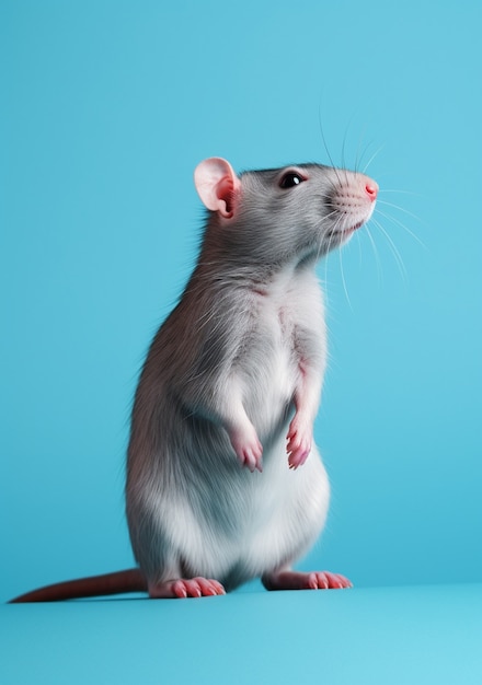 Cute rat posing in studio