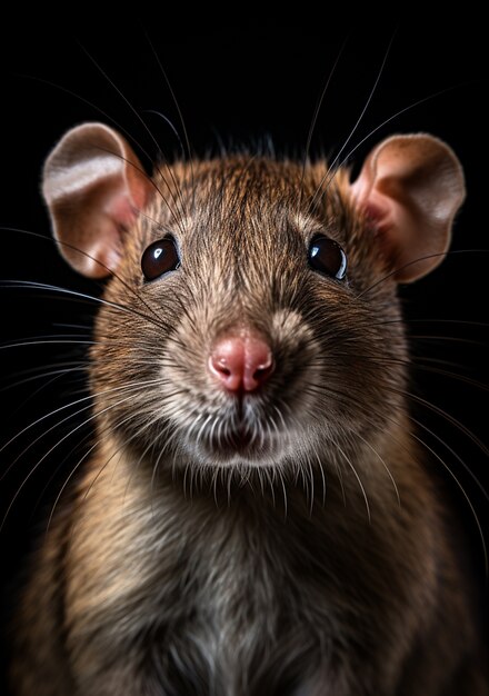 Милая крыса позирует в студии