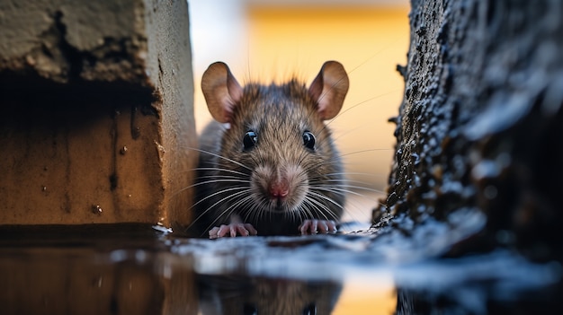 Free photo cute rat swimming