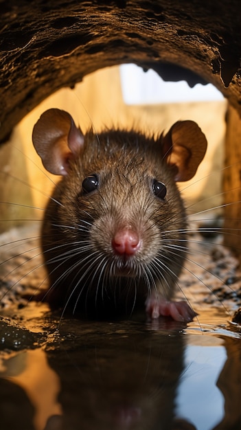 Free photo cute rat swimming