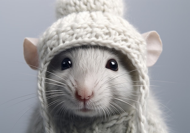 Cute rat wearing clothes