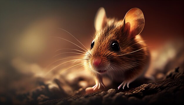 Cute rodent with fluffy fur and whiskers generated by AI