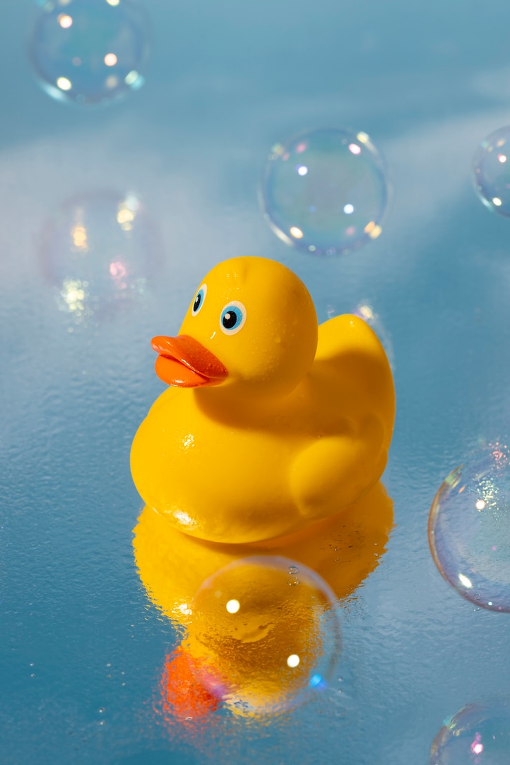 Free Photo cute rubber duck still life