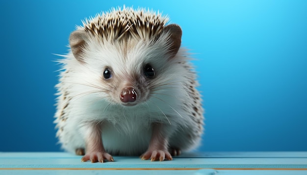 Free photo cute small hedgehog looking at camera with fluffy fur generated by artificial intelligence