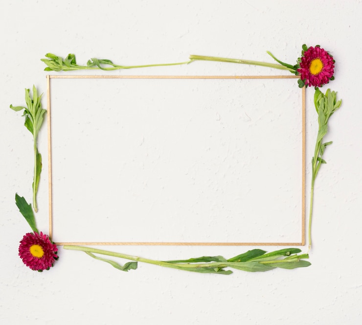 Free Photo cute small natural flowers frame flay lay