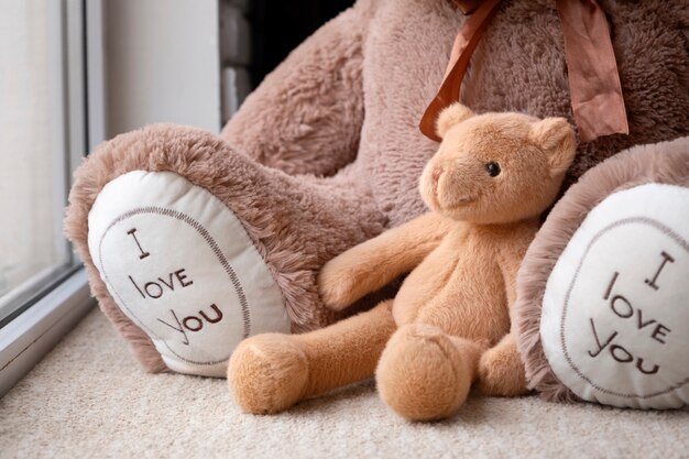 Cute  teddy bear indoors still life