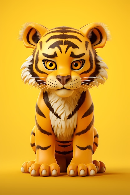 Free photo cute tiger in studio