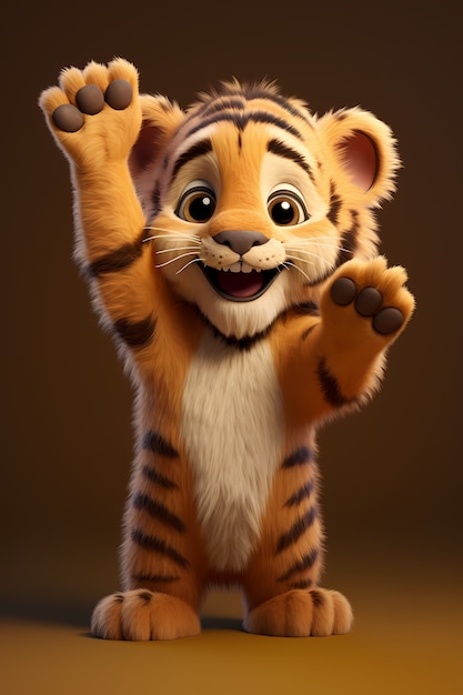 Cute tiger in studio