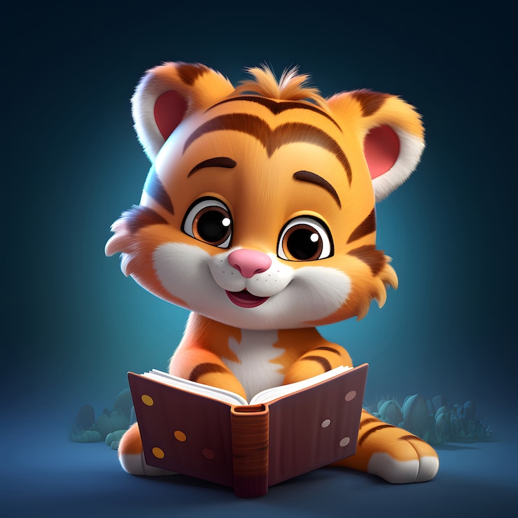 Free Photo cute tiger in studio