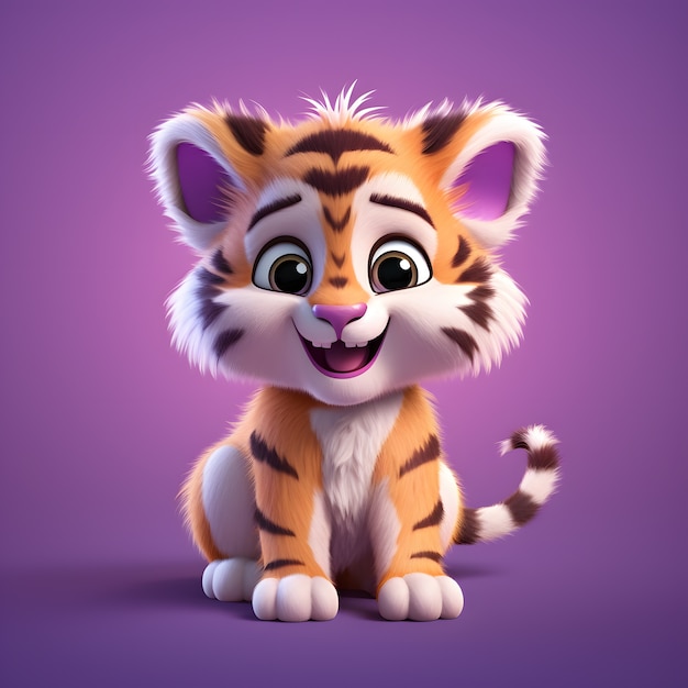 Cute tiger in studio