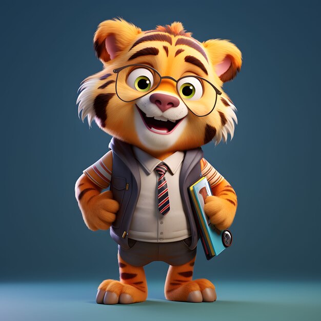 Cute tiger wearing clothes